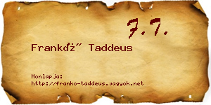 Frankó Taddeus névjegykártya